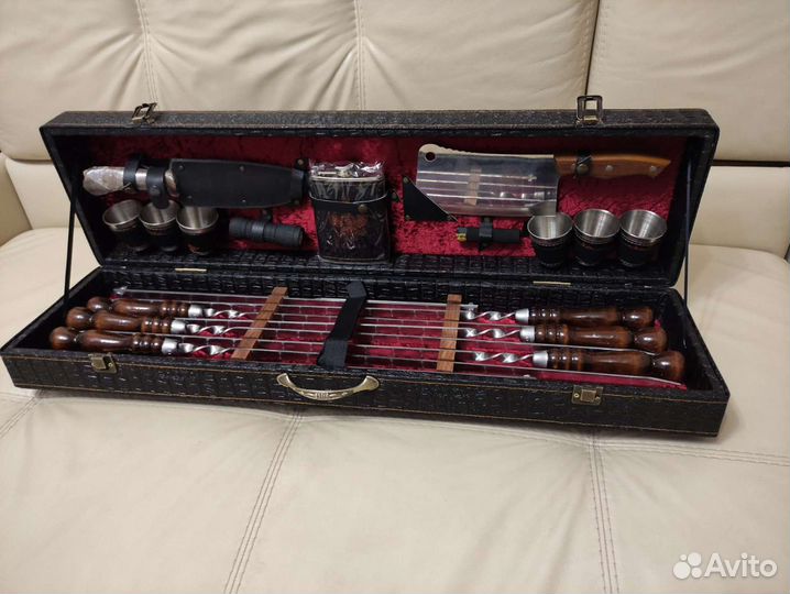 Подарочный набор шампура стопки мангал фляжка