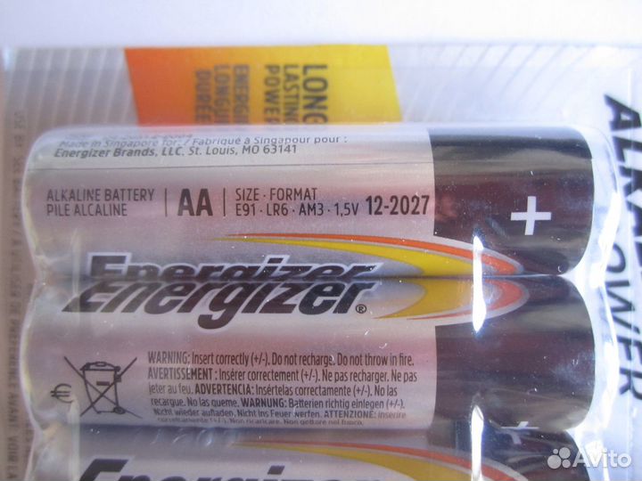 Батарейки алкалиновые Energizer AA, ааа, 4 шт