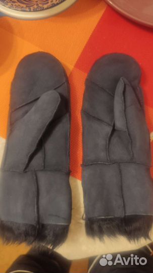 Варежки дубленые женские