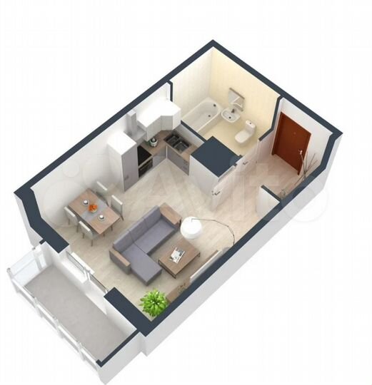 Квартира-студия, 27,4 м², 2/10 эт.