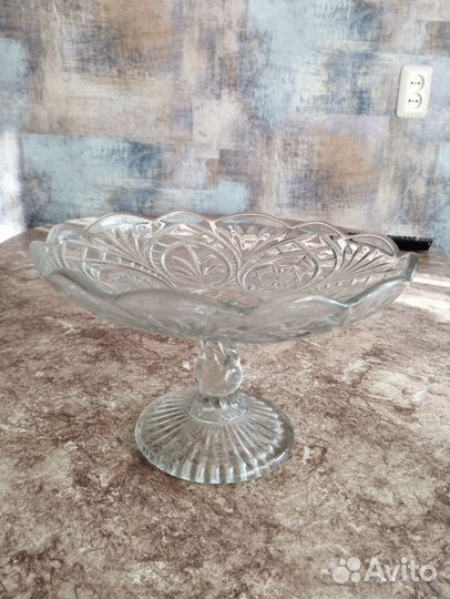 Ваза на ножке стекло СССР