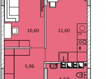 Квартира-студия, 34,2 м², 5/12 эт.