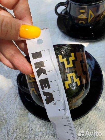 Сервиз чайный чёрное стекло