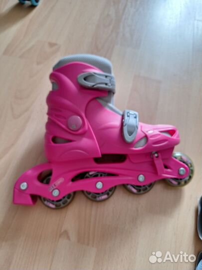 Роликовые коньки детские раздвижные 32-35 для дев