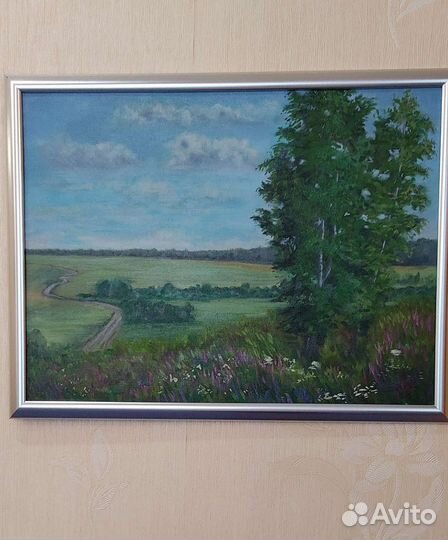 Картина маслом летний пейзаж 30 * 40см
