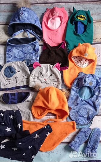 Шапки, варежки, комплекты, шлемы 1.5-4 года