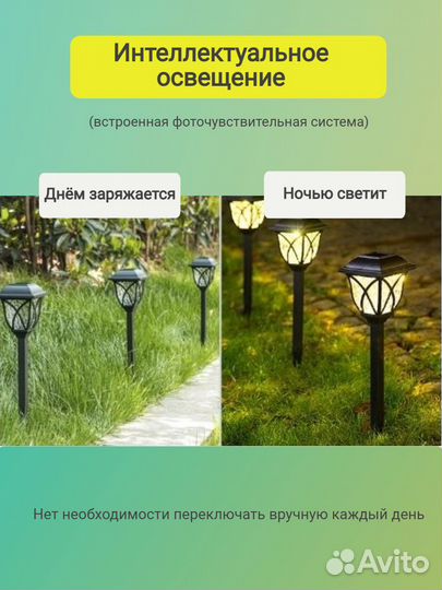 Фонарик садовый уличный на солнечной батарее