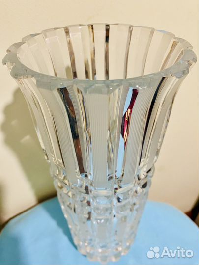Ваза для цветов, хрусталь, алмазная грань, СССР