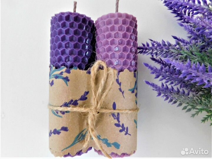 Свечи подарочные 2шт в наборе (натуральная вощина)