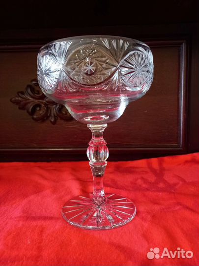 Колекционная Ваза для фруктов на ножке хрусталь