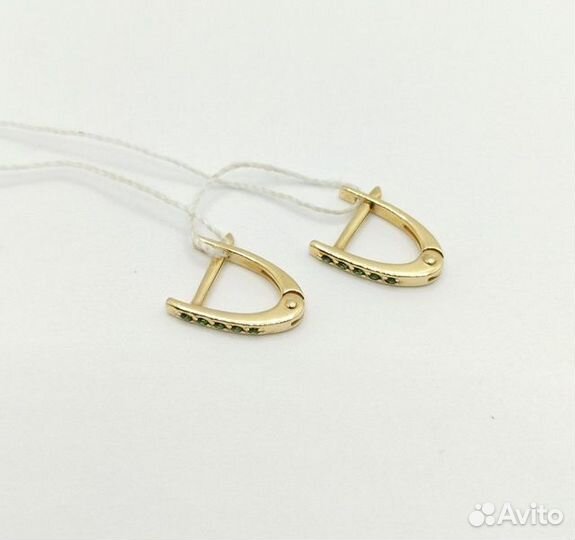 Золотые серьги с камнем