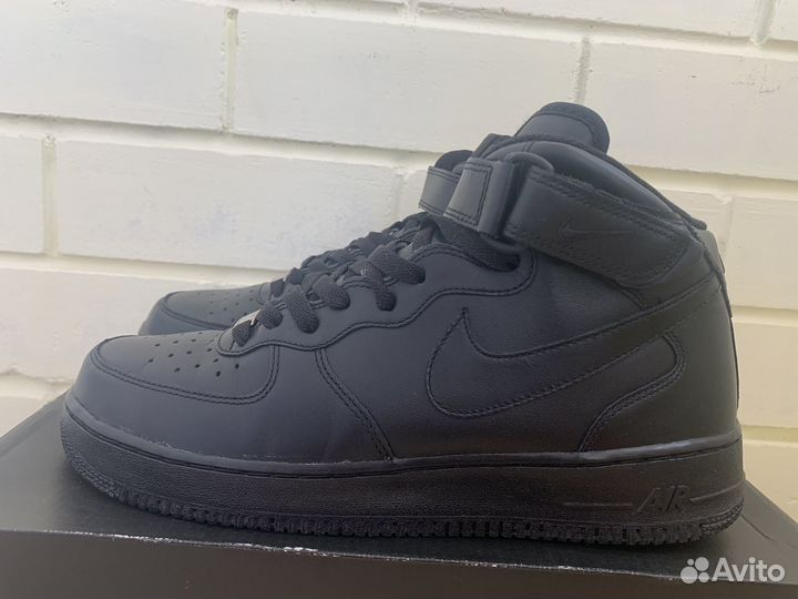 Nike Air Force 1 '07 Mid Triple Black Оригинал