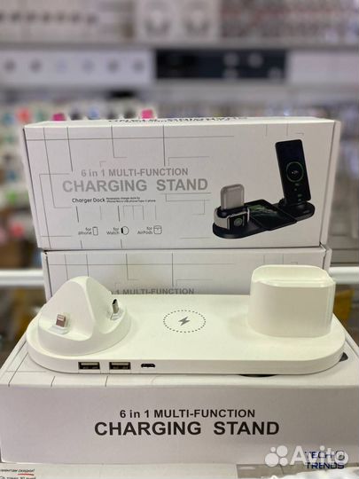 Беспроводное зарядное устройство 6в1 + гарантия