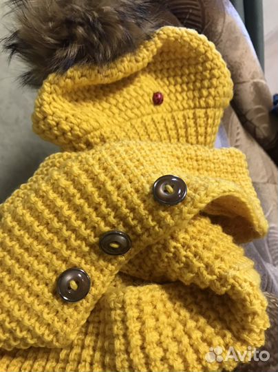 Комплект шапка и снуд для девочки 5-7 лет