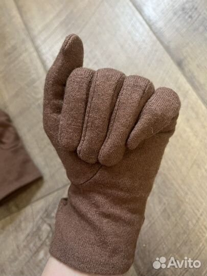 Перчатки женские коричневого цвета