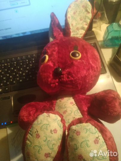 Игрушка заяц красный СССР