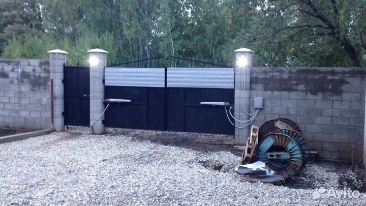 Ворота автоматические металлические распашные