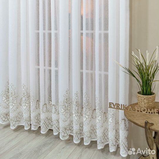 Тюль флоренция бронза готовый на окна пошив