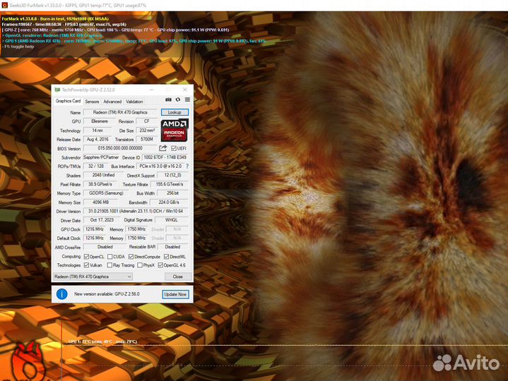 Видеокарта Sapphire Radeon RX 470 4Gb
