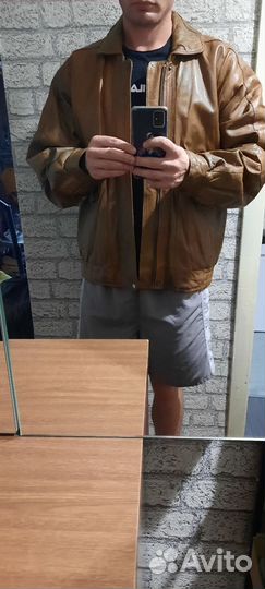 Кожаный бомбер 90s архив archive винтаж vintage