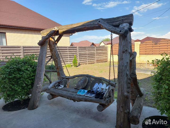 Садовые качели из дерева б.у