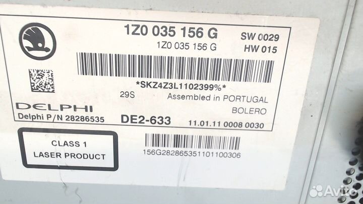 Магнитола Skoda Yeti, 2011