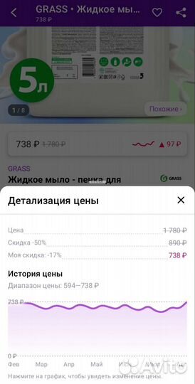 Grass Milana жидкое мыло-пенка 5л