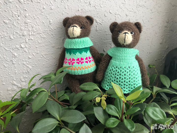 Вязаная игрушка мишка ручная работа
