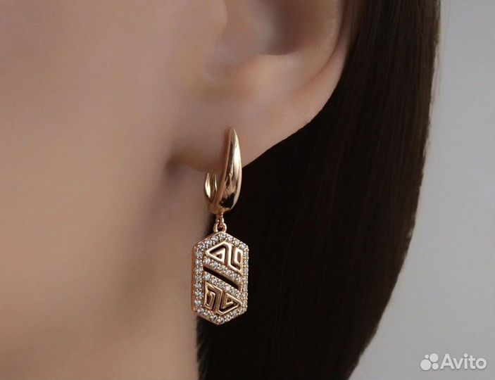 Позолоченные серьги
