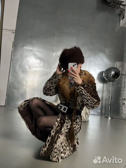 Шуба натуральна рысь с лисой винтаж