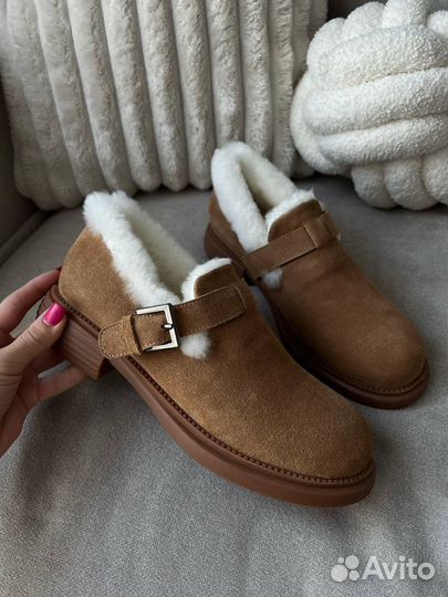 Ботинки из натуральной замши и меха