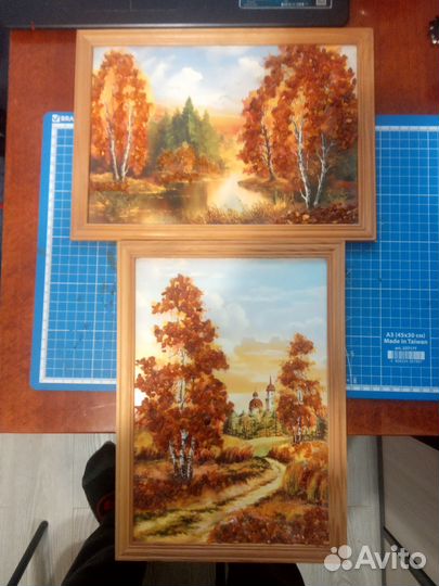 Картины из янтарной крошки