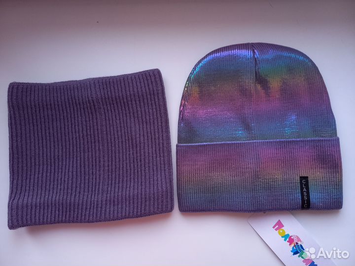 Комплект шапка и снуд женский