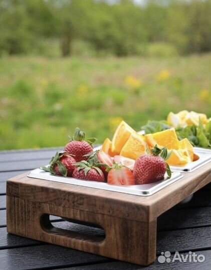 Набор гастроемкостей на деревянном подносе