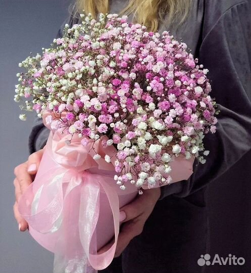 Коробочки с Радужной Гипсофилой. Цветы для Девушки