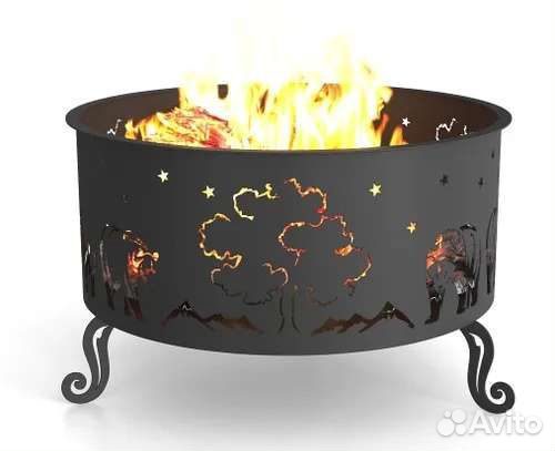 Чаша для костра 73см медведи