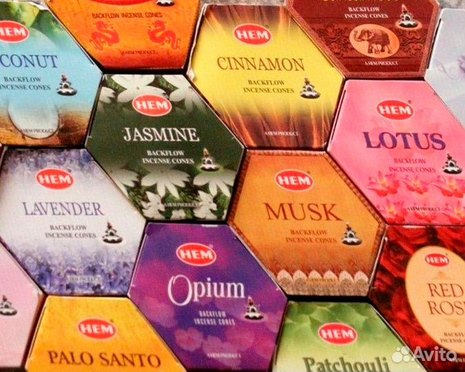 Благовония конусы с обратным дымом HEM