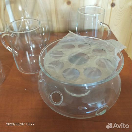 Стеклянный чайник в наборе