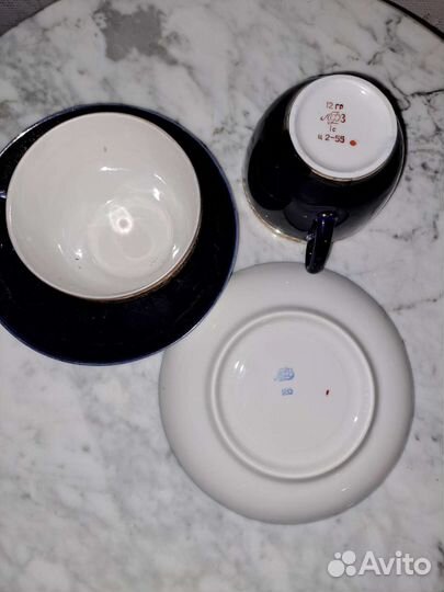 Чайная пара, фарфор лфз, вербилки, чайка, ГДР