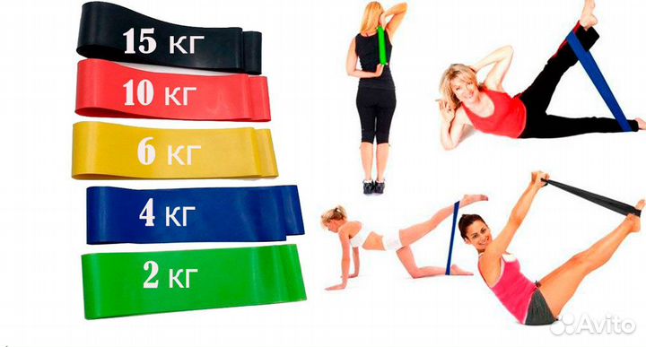 Фитнес резинки (набор из 5 штук)