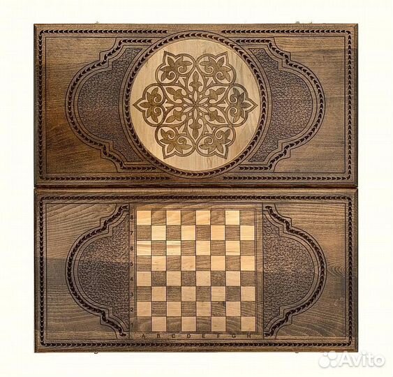 Нарды и шашки резные Таинственный Майрамут 60 х 60 см бук Армения 62406