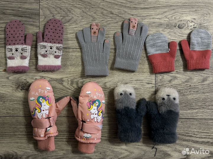 Перчатки варежки детские на девочку