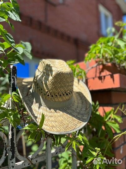 Соломенная шляпа мужская ковбойская
