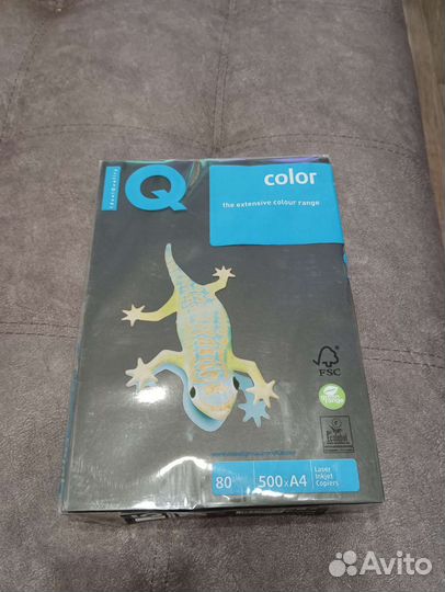 Бумага цветная IQ Color А4, 500 л. чёрная