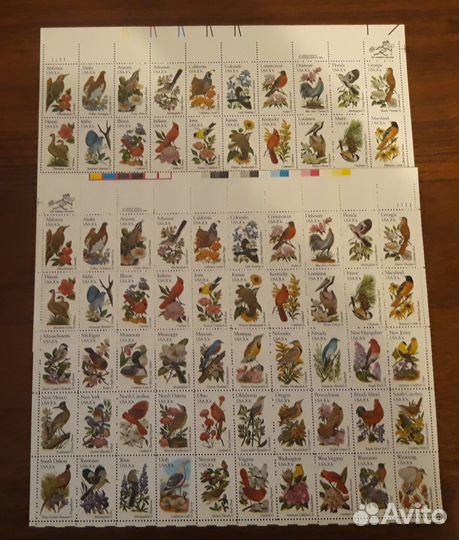 США 1981, Птицы символы штатов Америки. Буклет