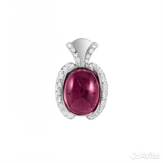 Золотой кулон подвес с бриллиантами и турмалином