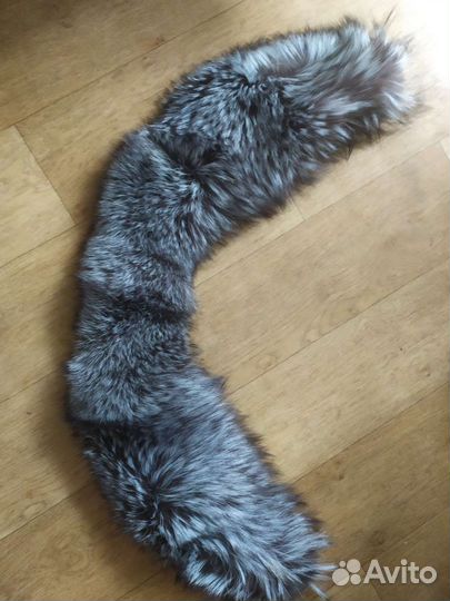 Мех чернобурка лиса, воротник, норка