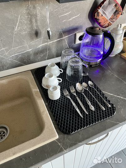 Коврик для кухни, коврик для посуды, Черный