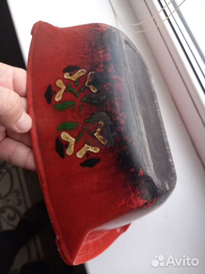 Чугунная эмалинованная форма для выпечки. Б/у