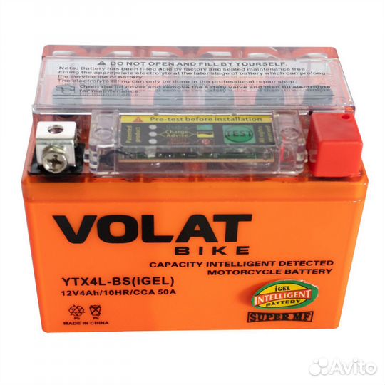 Аккумулятор для мотоцикла volat 4Ah 50A, R+ iGEL